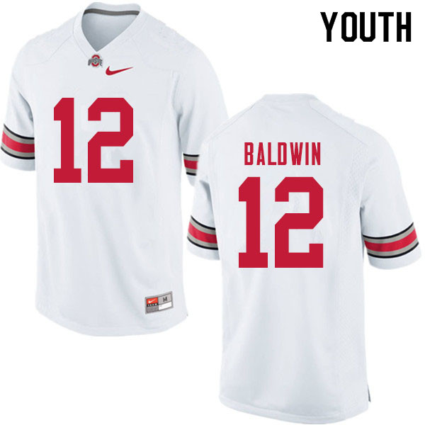 Youth #12 Matthew Baldwin Ohio State Buckeyes College Football Jerseys Sale-White